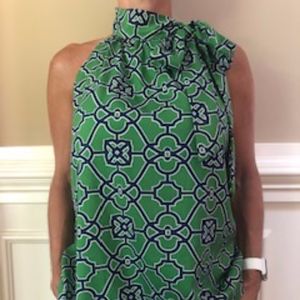 Silk halter tie at the neck top
